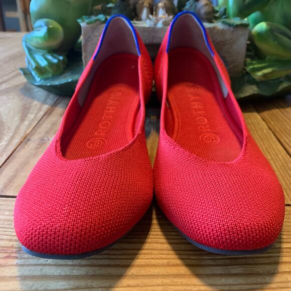 Rothy's The Square Red Clementine Knit Chic Ballet Flats Women’s US 7 - Picture 4 of 6